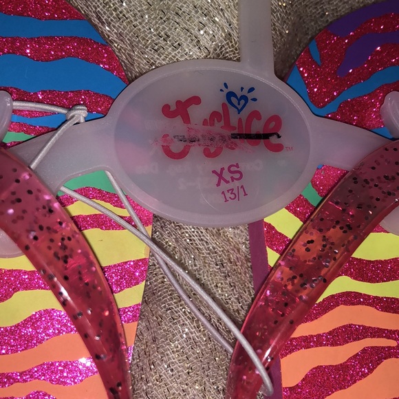 Justice Flip Flops Girls Size 13/1 New - Picture 7 of 11